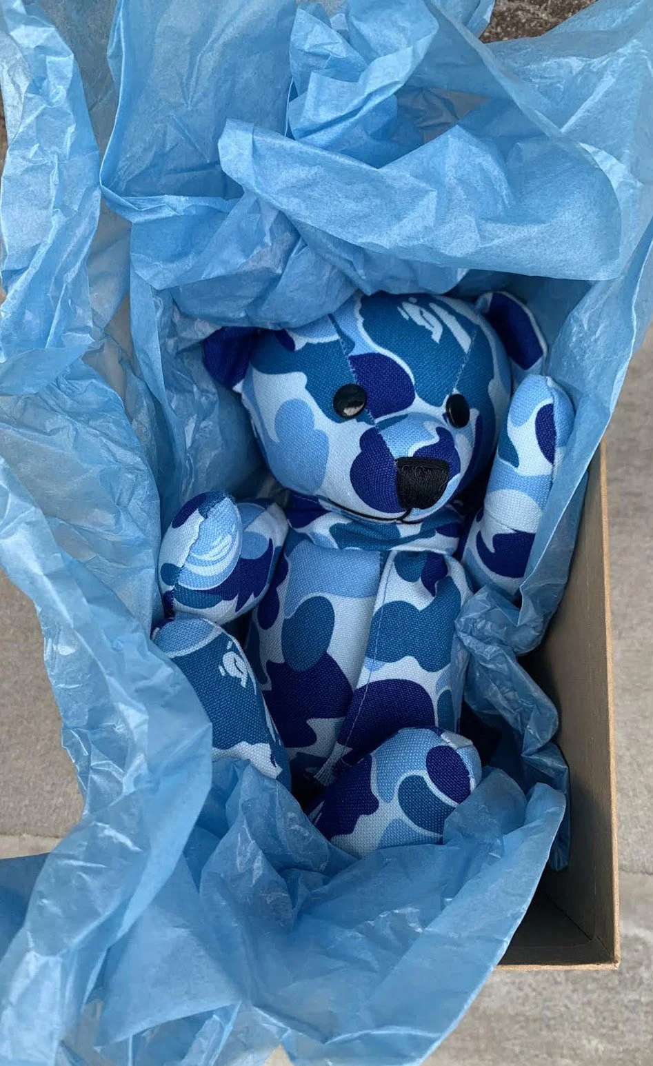 Vintage Bape Plush Blue Camo Bear NIB — RootsBK